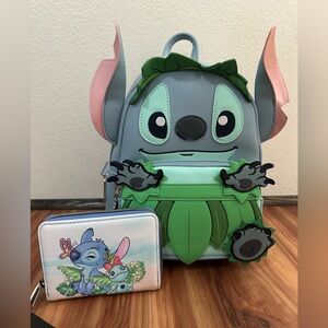 NWT Loungefly Disney Stitch cosplay backpack and wallet bundle